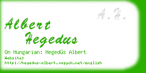 albert hegedus business card